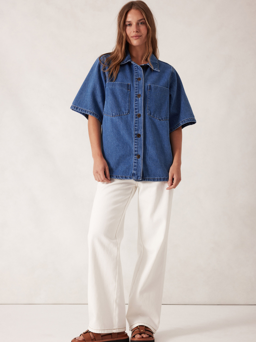 Short Sleeve Denim Shirt