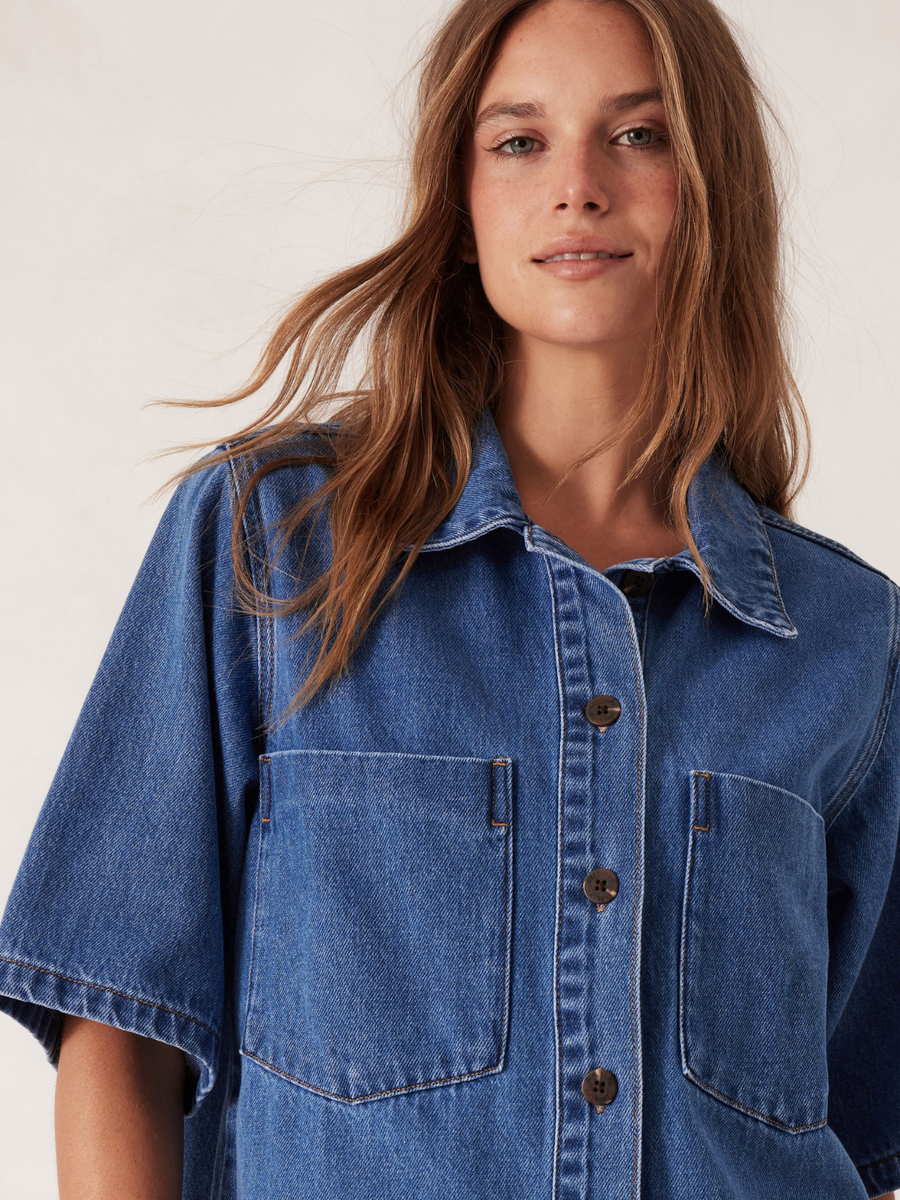 Short Sleeve Denim Shirt