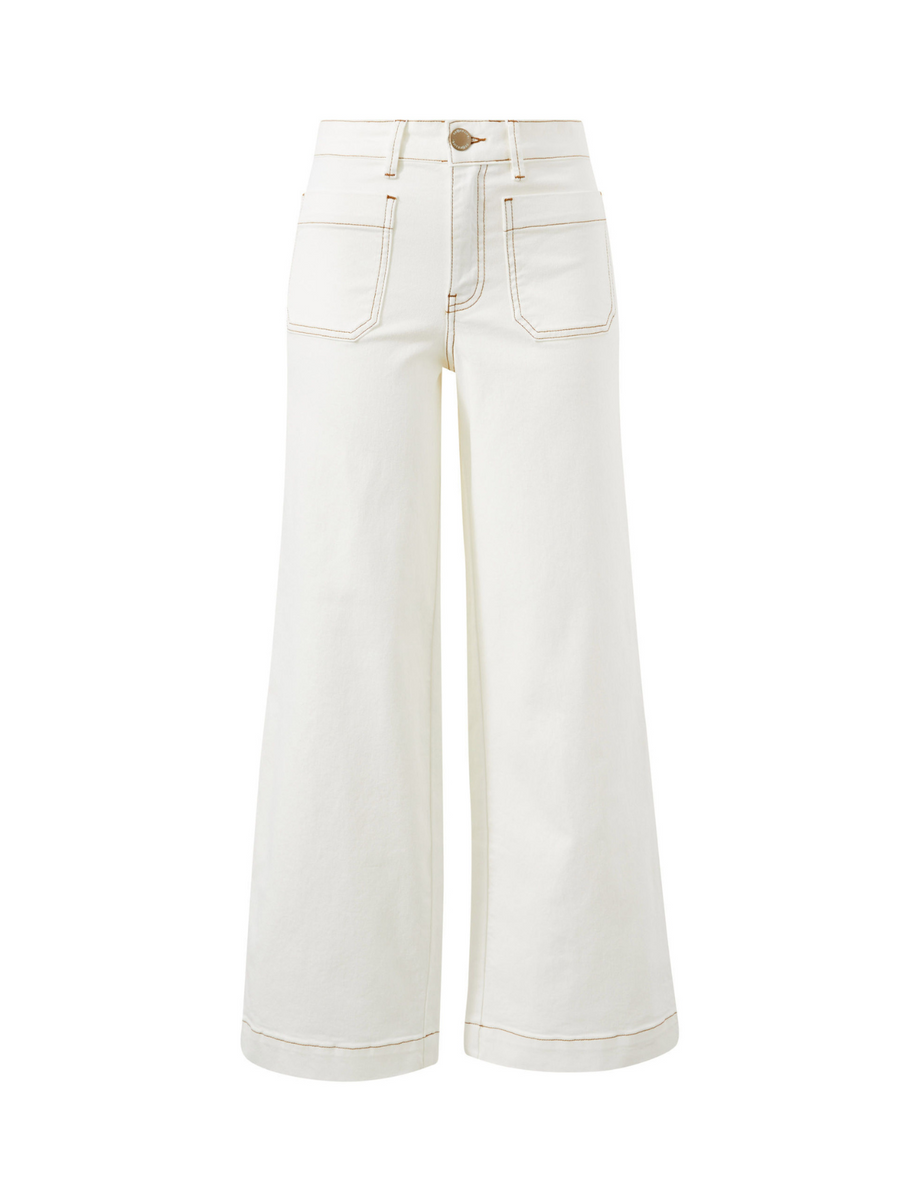 Wide Leg Patch Pocket Jean | Fresh Ecru