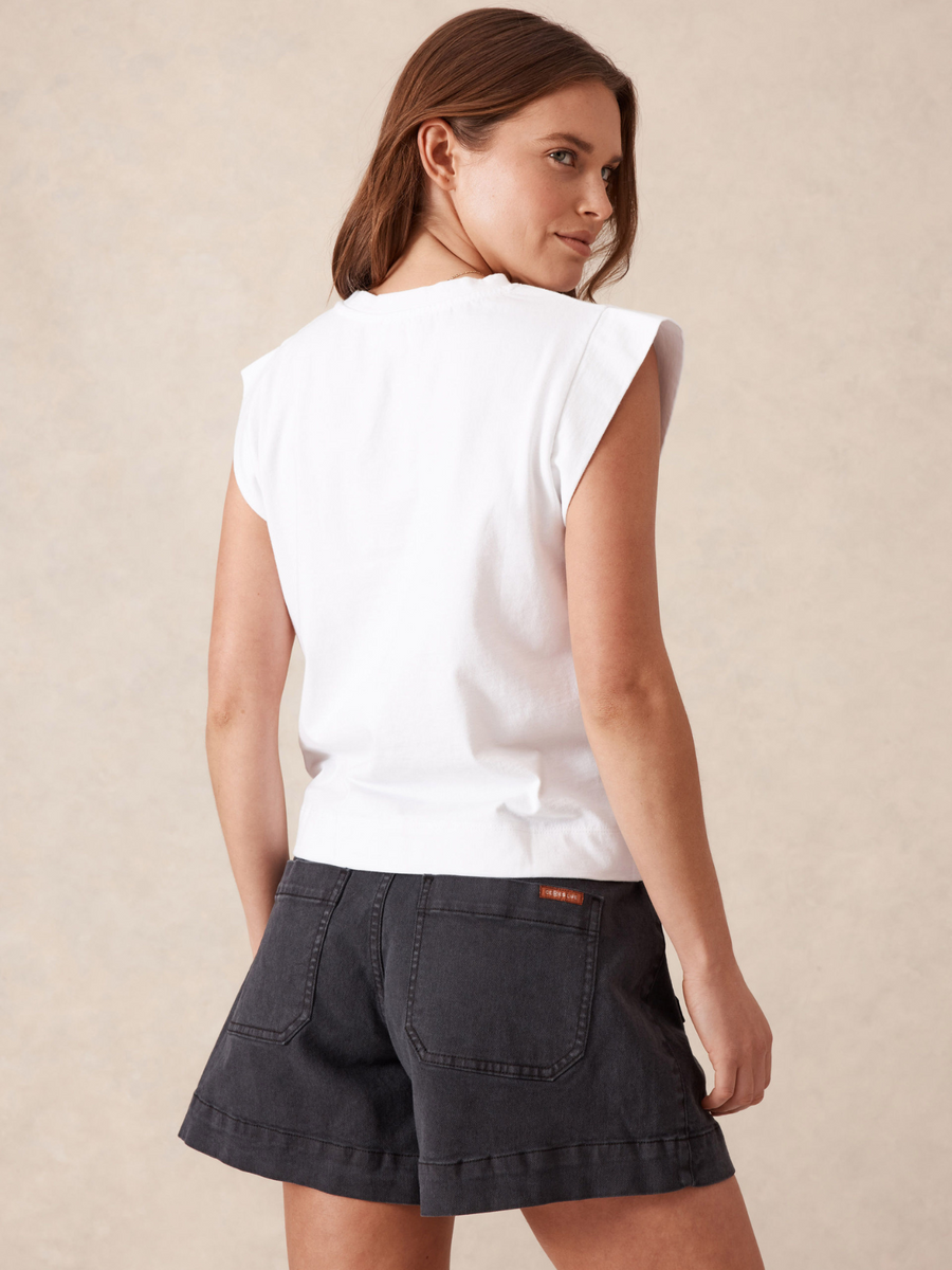 Esther Denim Patch Pocket Short | Washed Black