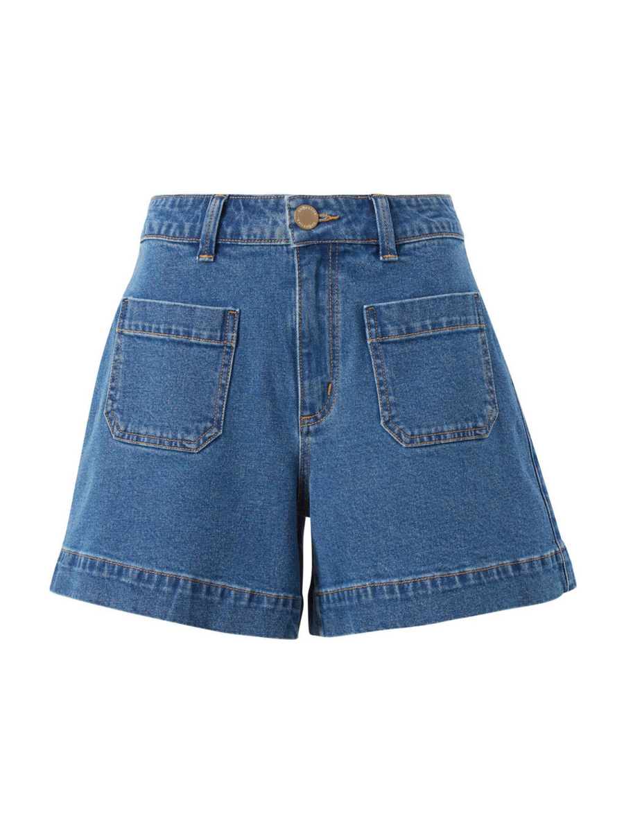 Esther Denim Patch Pocket Short | Fresh Indigo