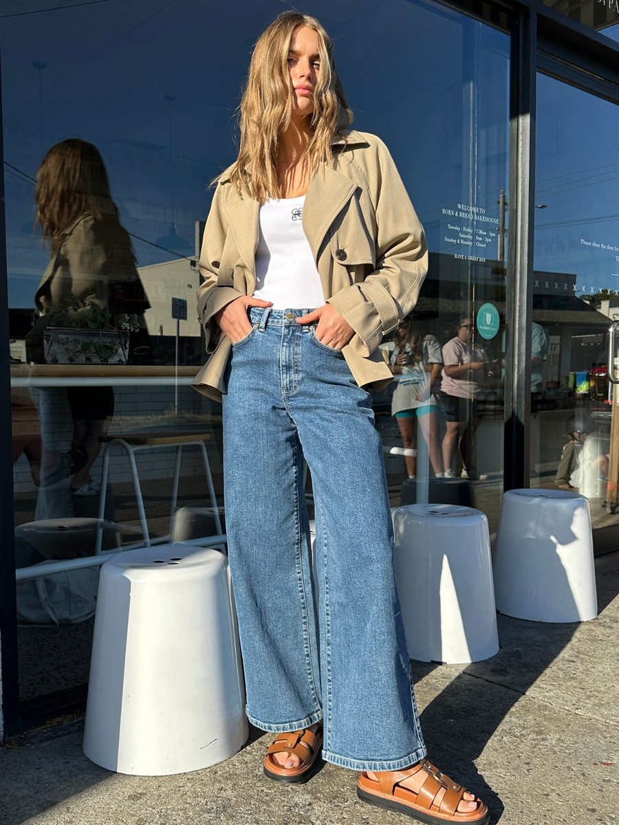 Evie Wide Leg Jean | Fresh Indigo