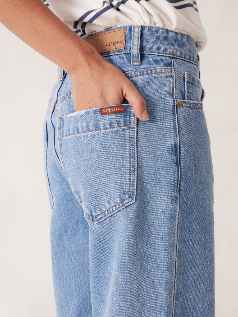 Frankie Loose Straight Jean | Mid Blue Wash