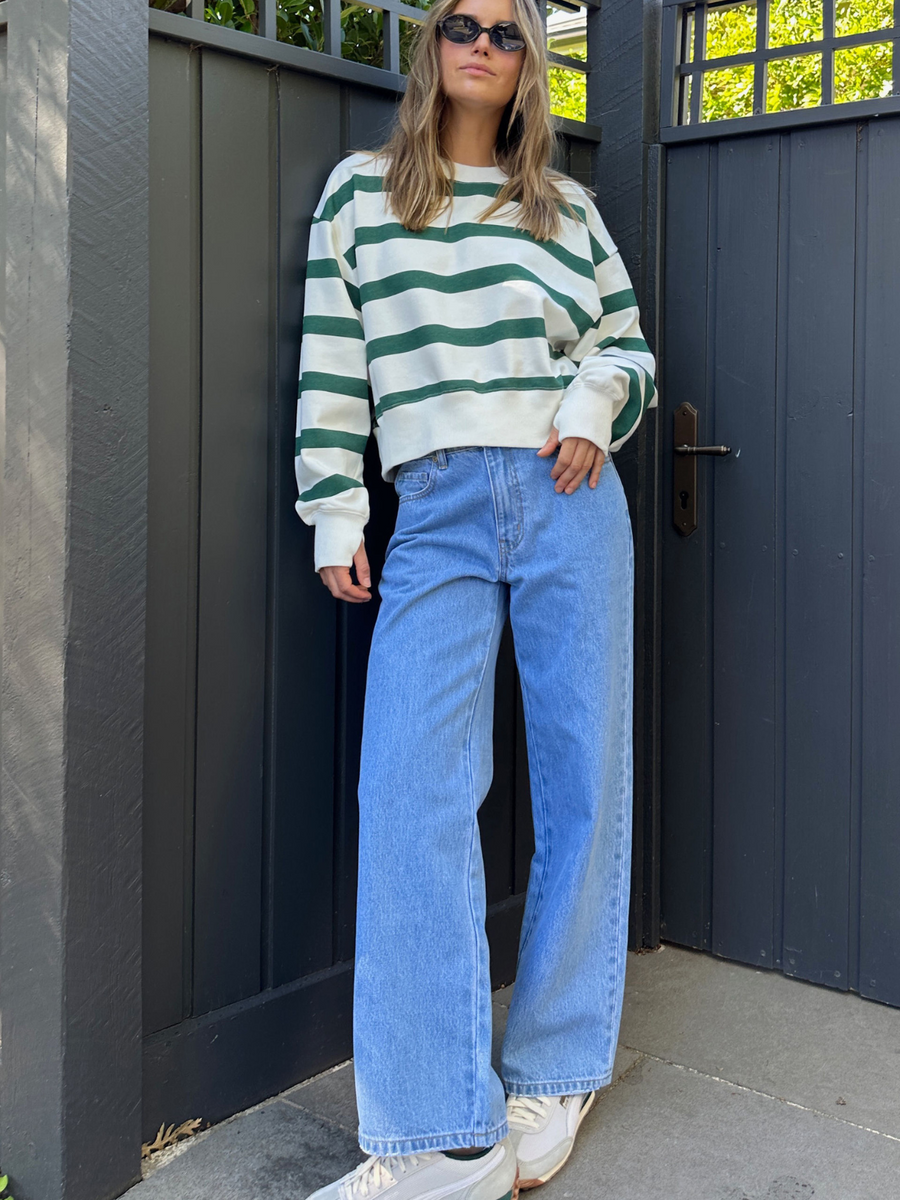 Frankie Loose Straight Jean | Mid Blue Wash