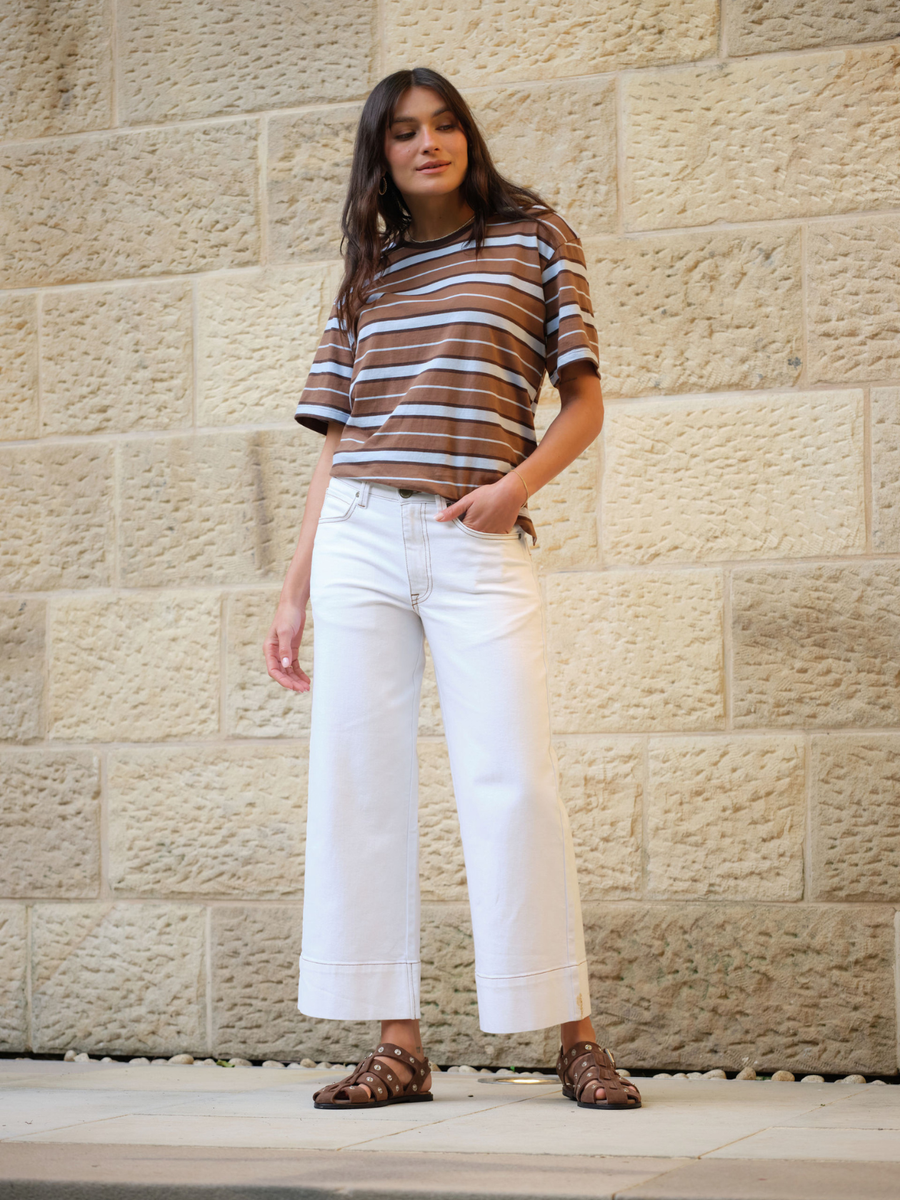 Jude Wide Leg Crop Jean | Fresh Ecru