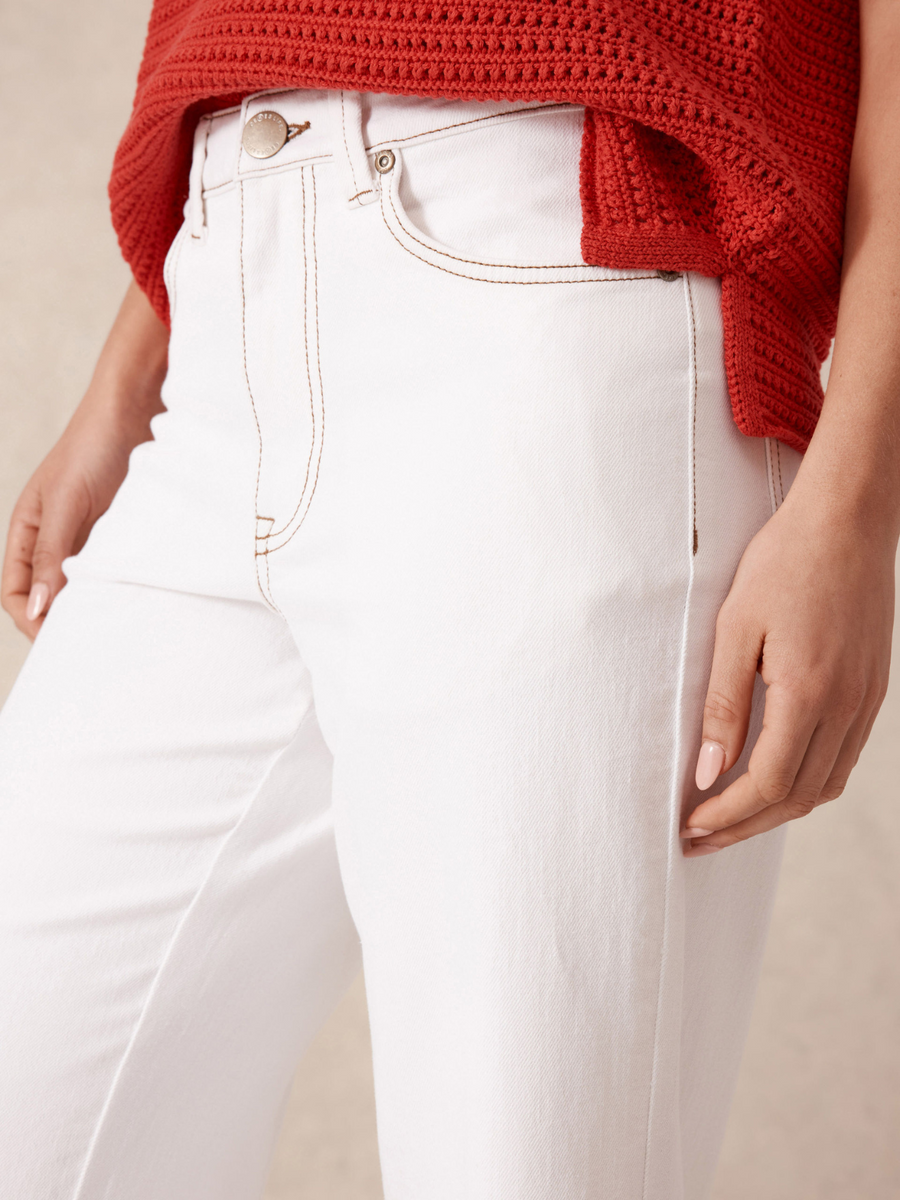 Jude Wide Leg Crop Jean | Fresh Ecru