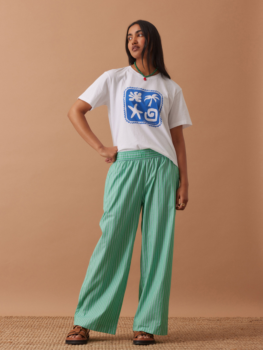The Lounge Pant | Zesty Green Triple Stripe