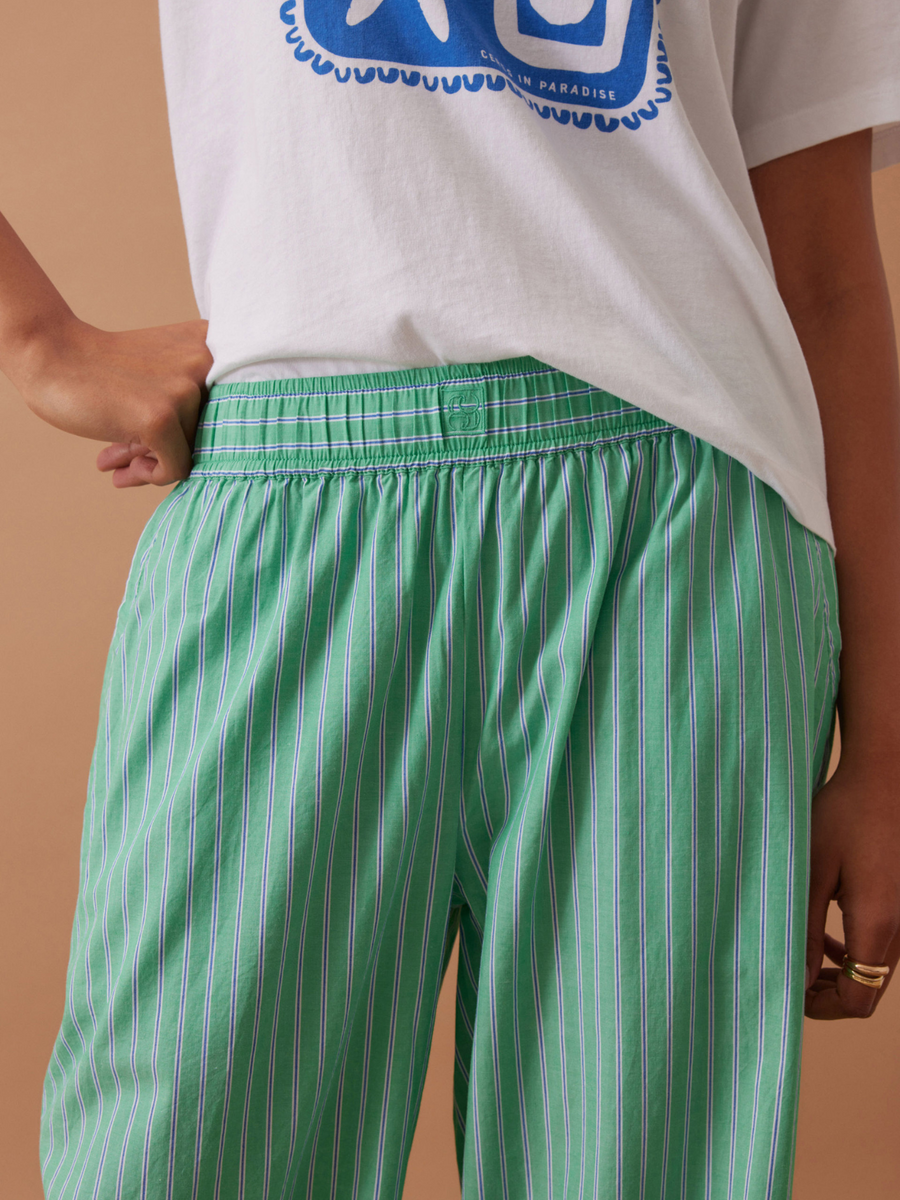 The Lounge Pant | Zesty Green Triple Stripe
