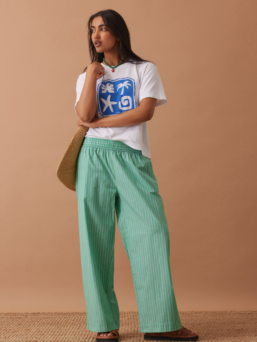The Lounge Pant | Zesty Green Triple Stripe