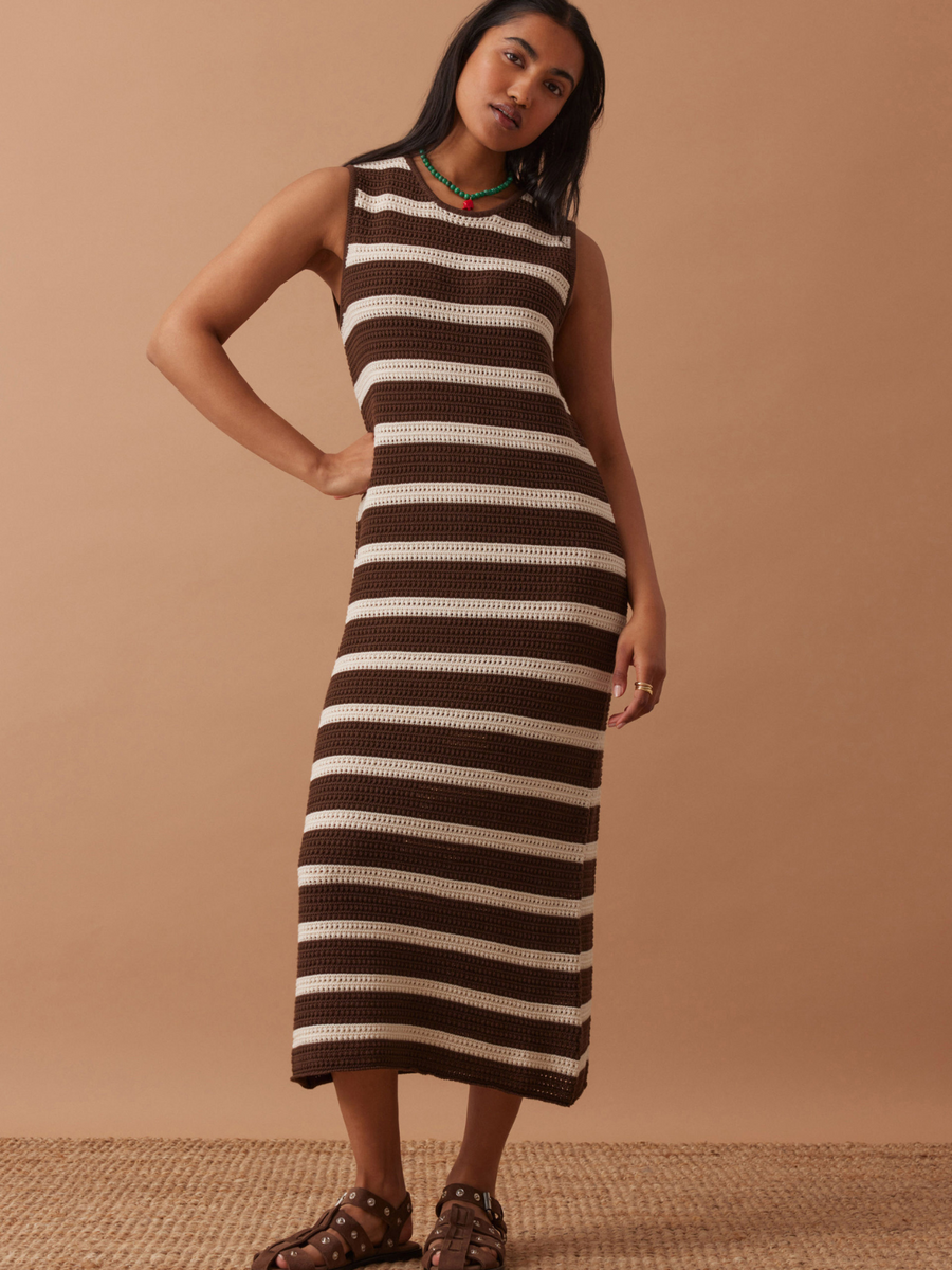 Margot Mesh Knit Tank Midi Dress