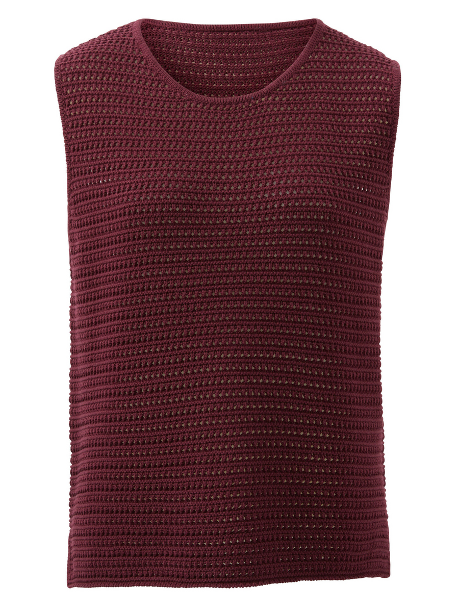 Margot Mesh Knit Tank | Wine
