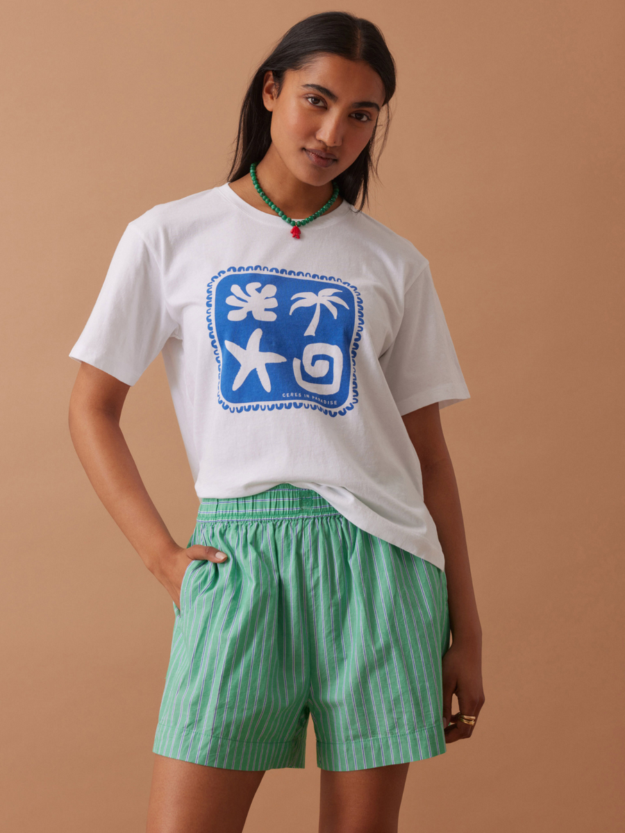 Mila Short | Zesty Green Triple Stripe