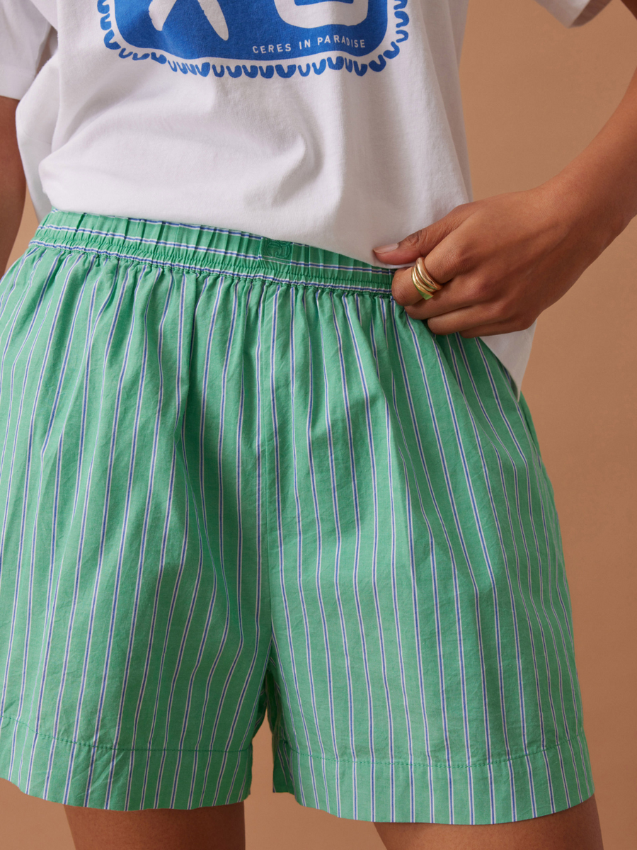 Mila Short | Zesty Green Triple Stripe