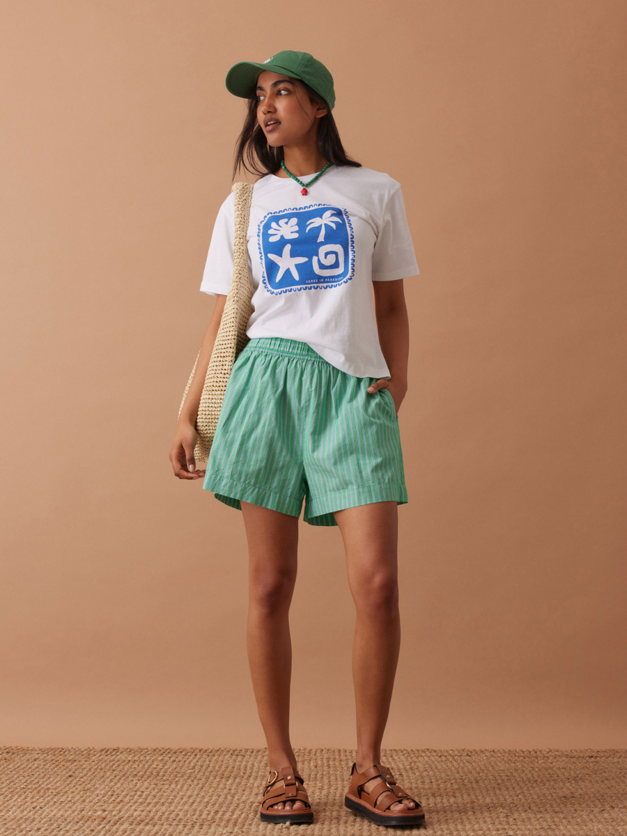 Mila Short | Zesty Green Triple Stripe