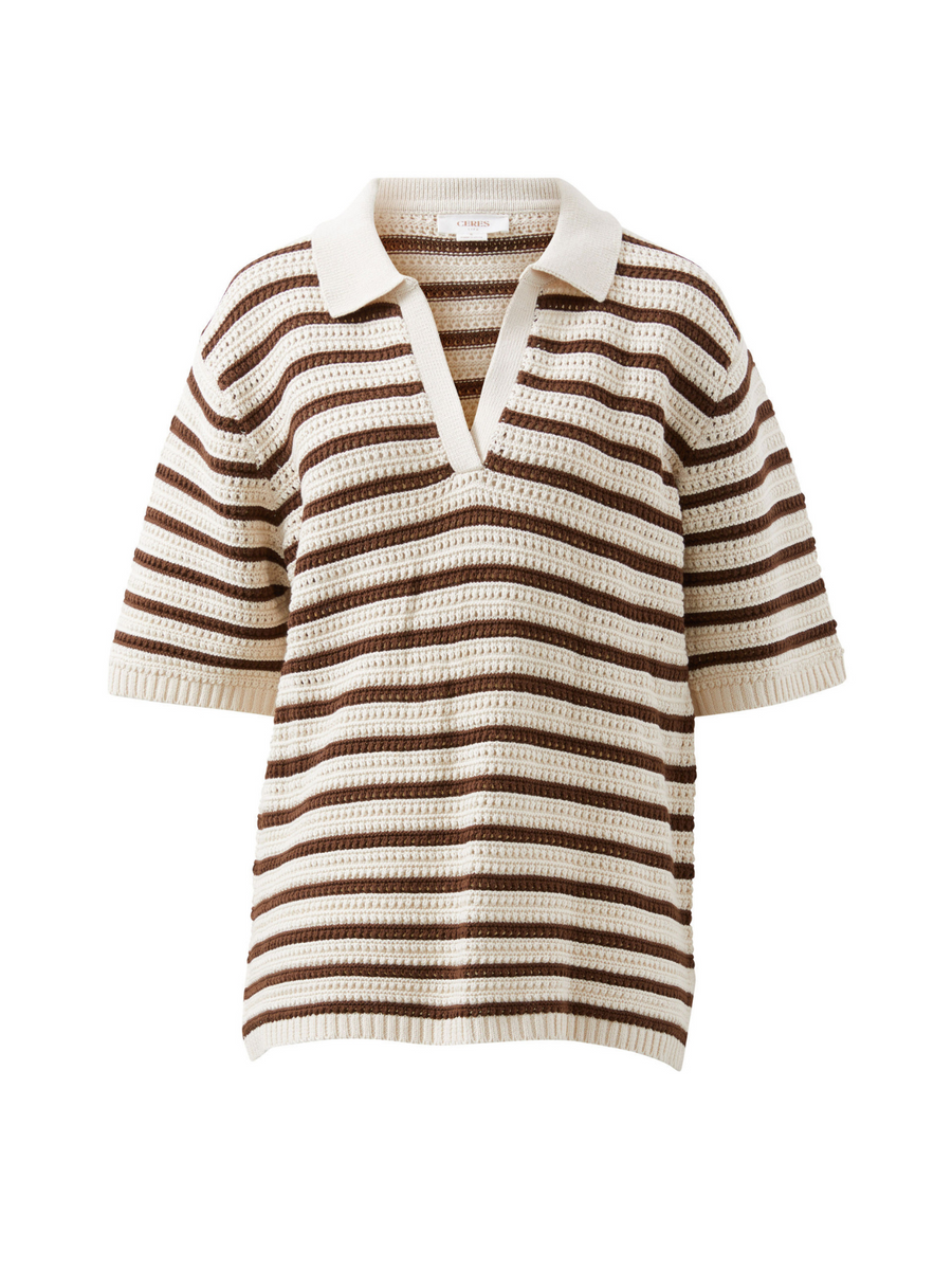 Molly Textured Stripe Short Sleeve Knit Tunic