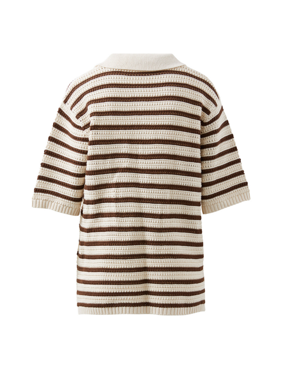 Molly Textured Stripe Short Sleeve Knit Tunic