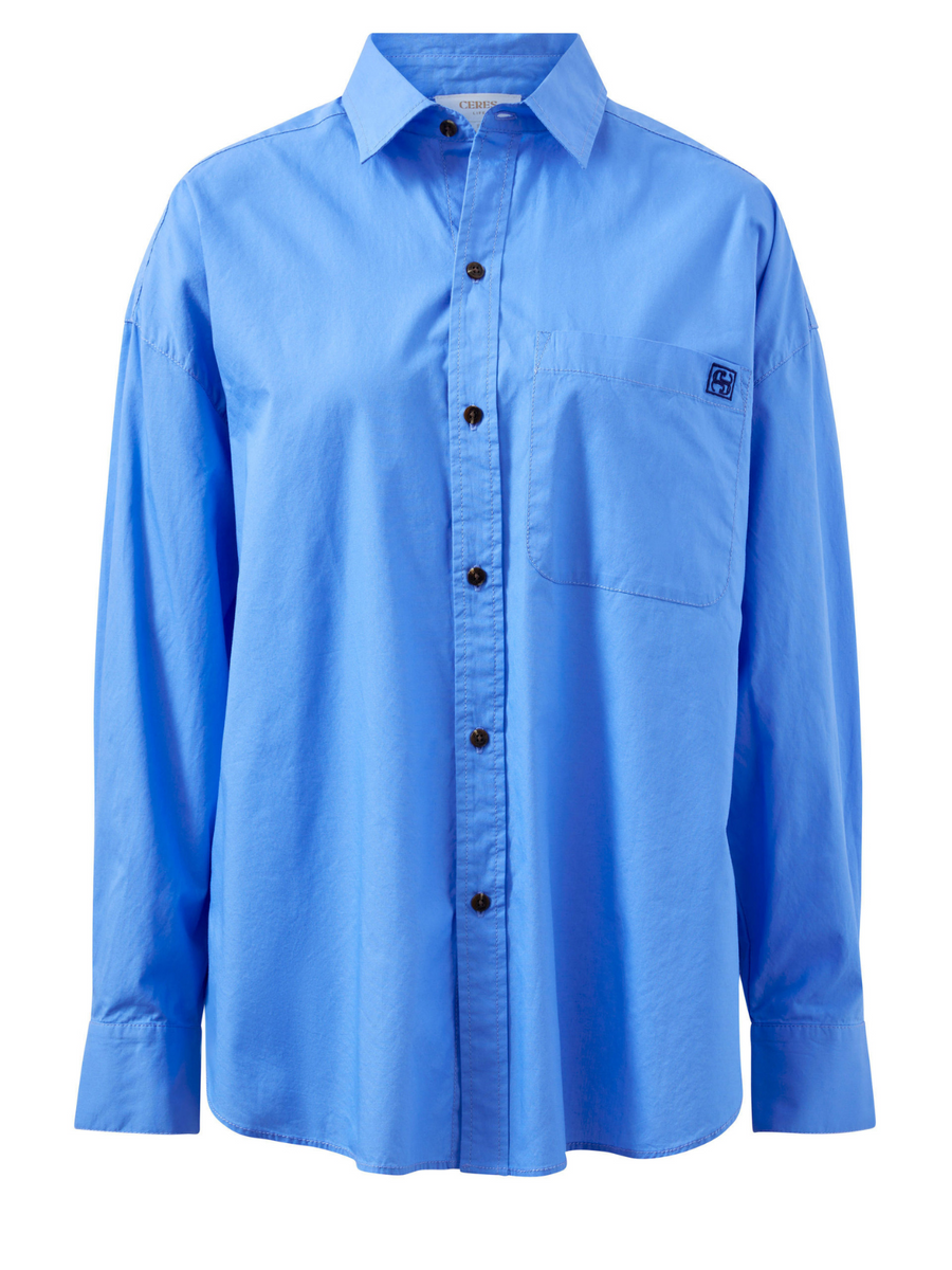 Peta Oversized Shirt | Amalfi Blue