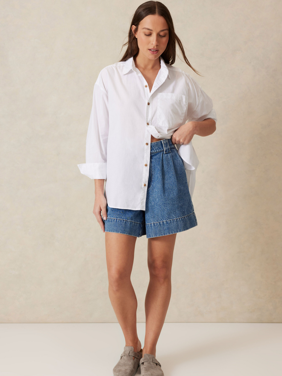 Peta Oversized Shirt | White