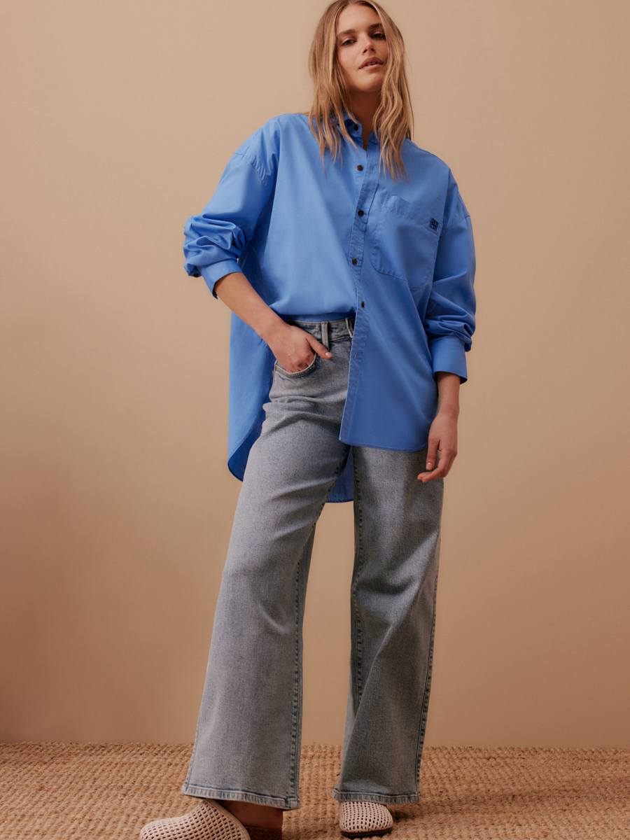 Peta Oversized Shirt | Amalfi Blue