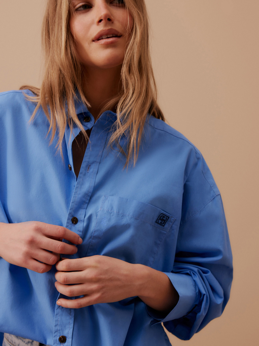 Peta Oversized Shirt | Amalfi Blue