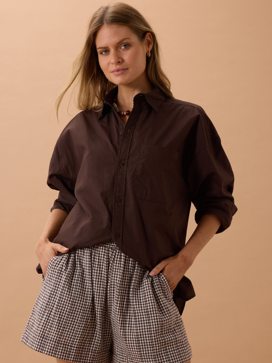 Peta Oversized Shirt | Chocolate