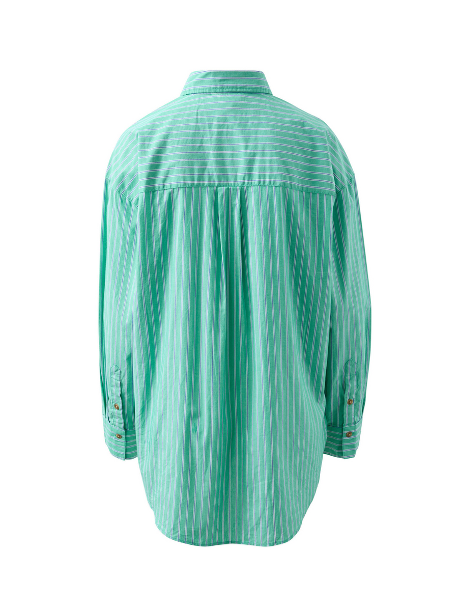 Peta Oversized Shirt | Zesty Green Triple Stripe