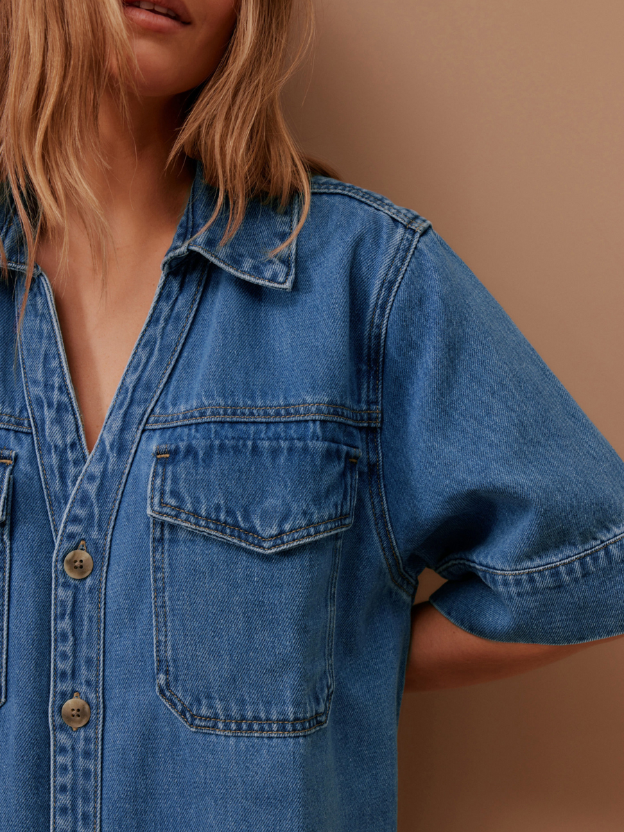 Sammy Relaxed Shirt Dress | Fresh Indigo