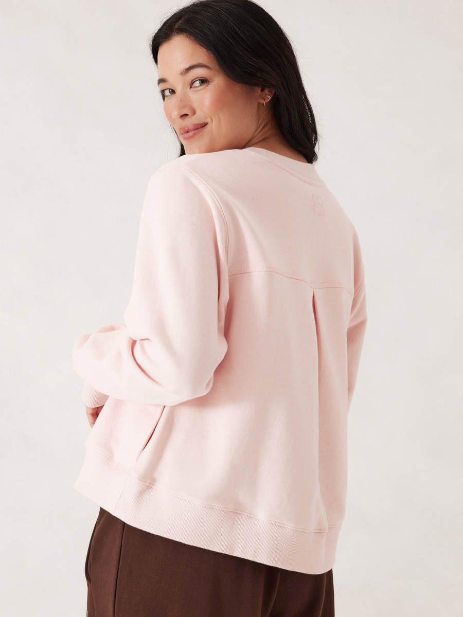 Seamed Fleece Top | Shell Pink
