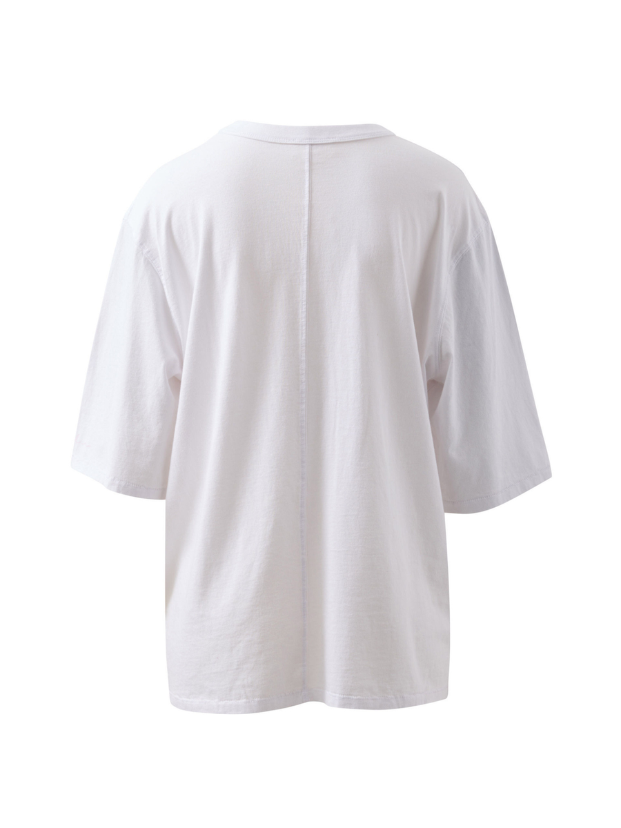 Liv Oversized Tee | White/Coastal Leaves