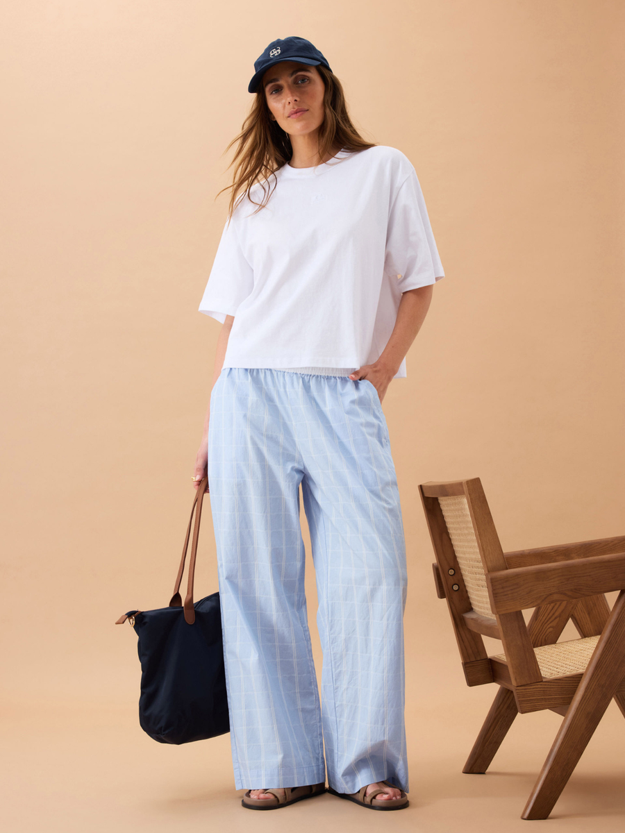The Lounge Pant | Blue Faint Check