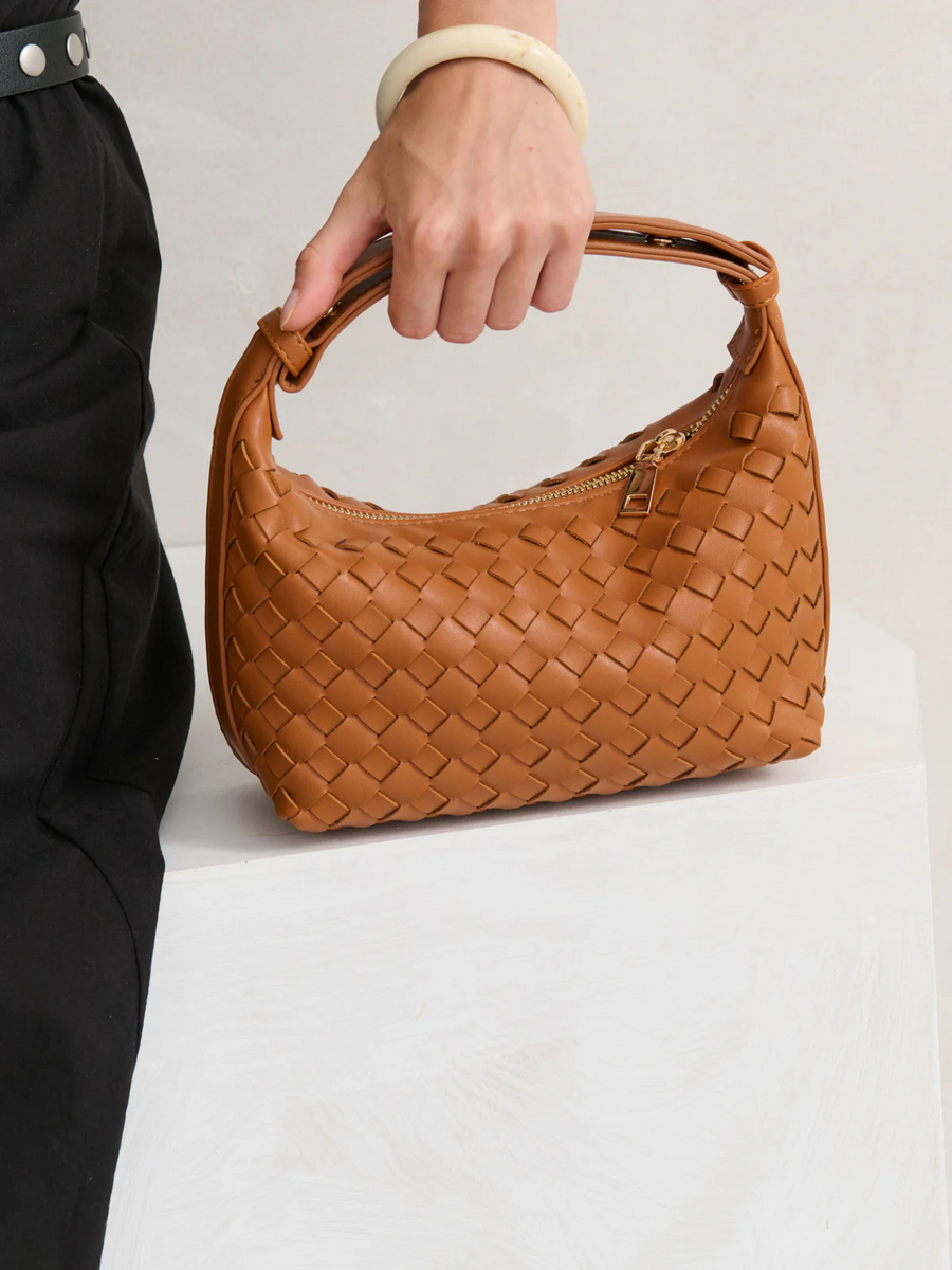Cleo Woven Handbag | Tan