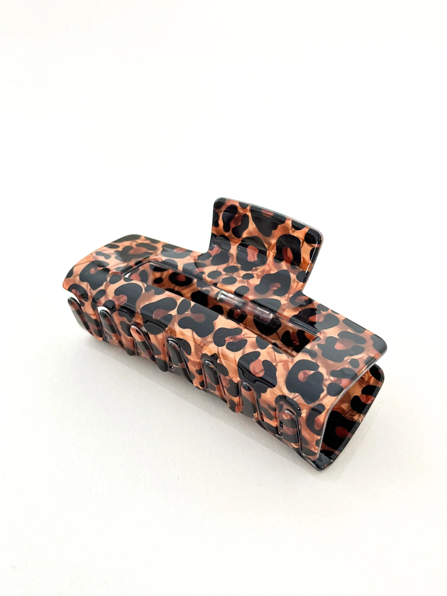Leopard Rectangular Claw Clip