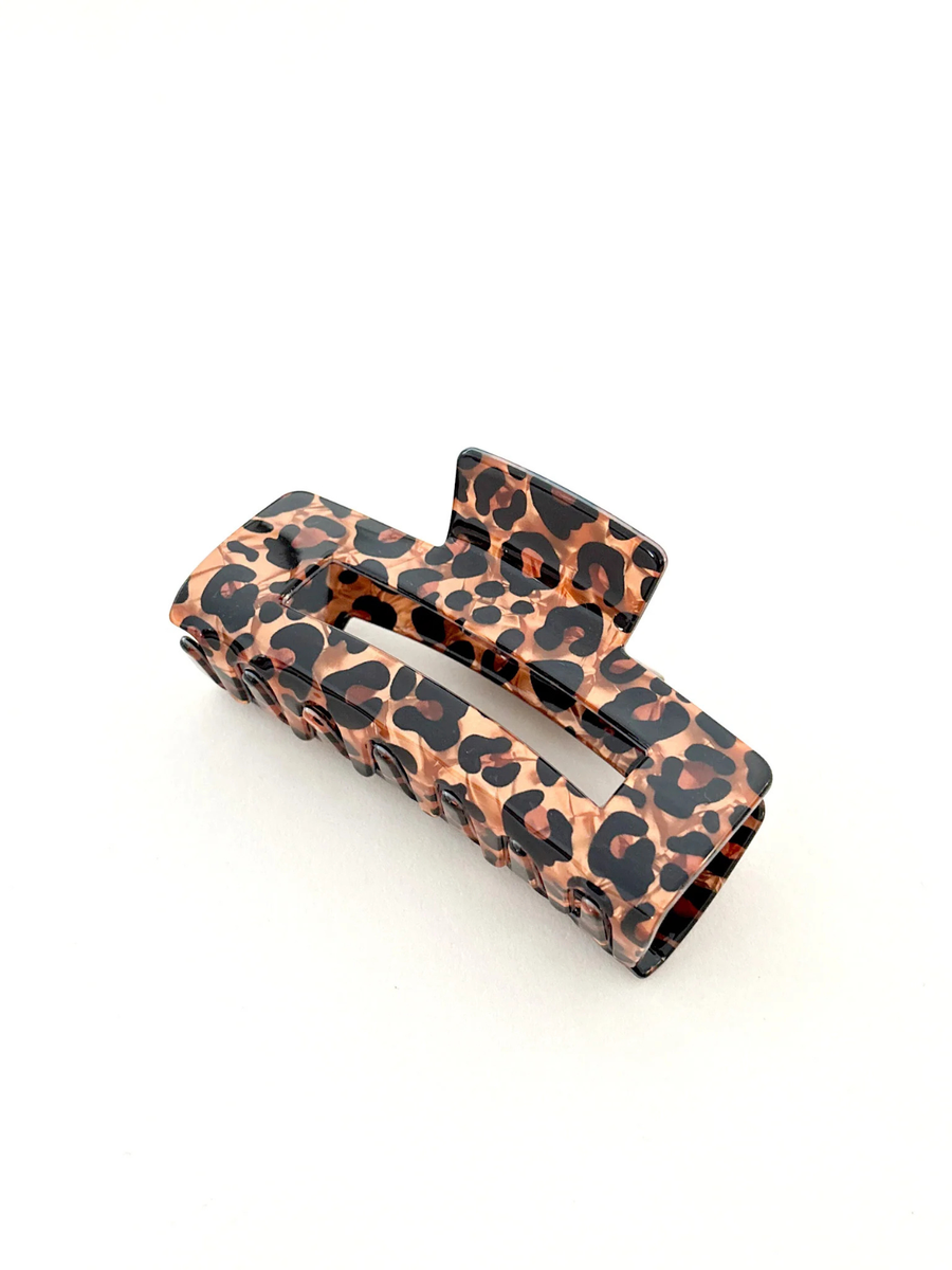 Leopard Rectangular Claw Clip