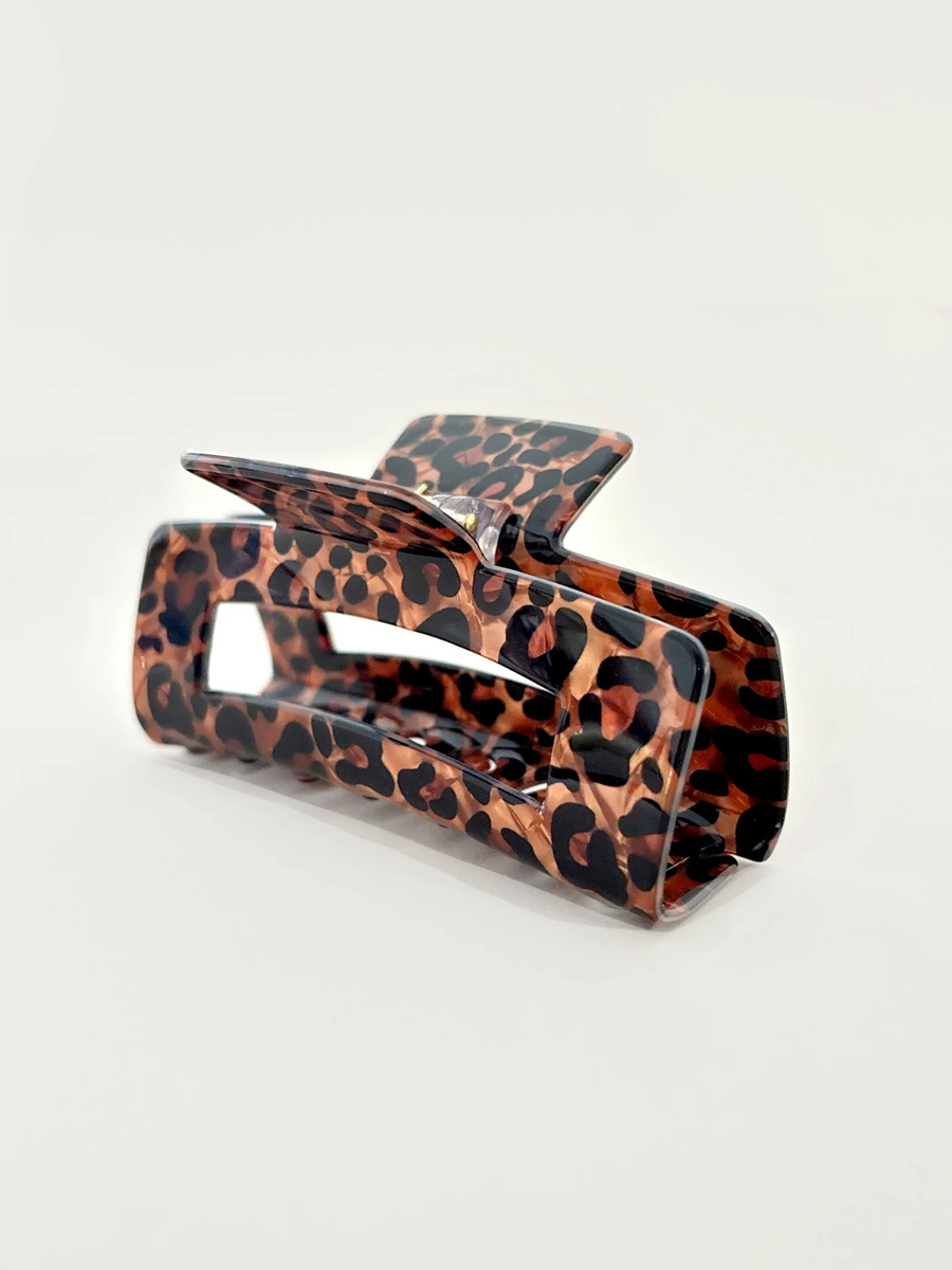 Leopard Rectangular Claw Clip