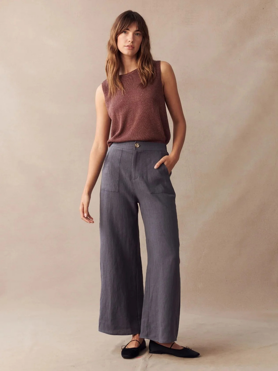 Jude Linen Pants | Charcoal