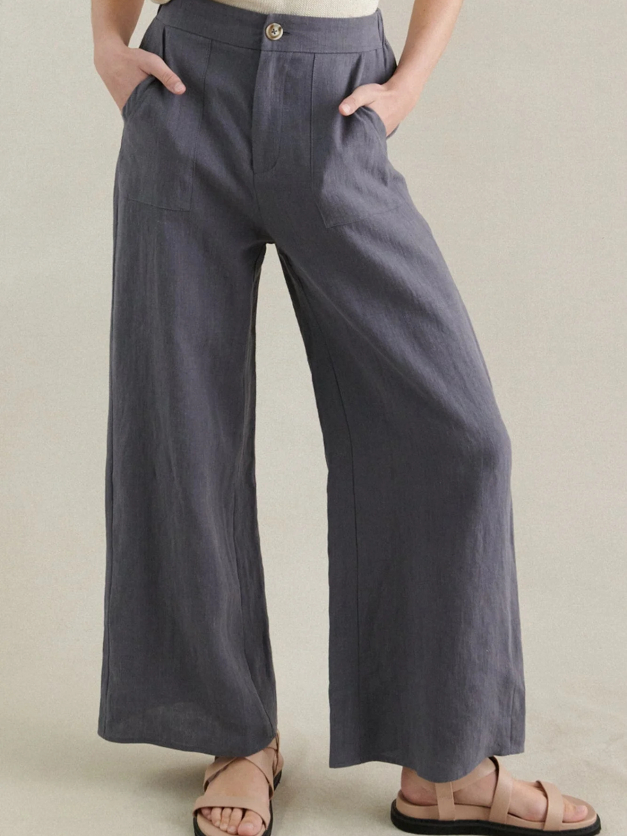 Jude Linen Pants | Charcoal