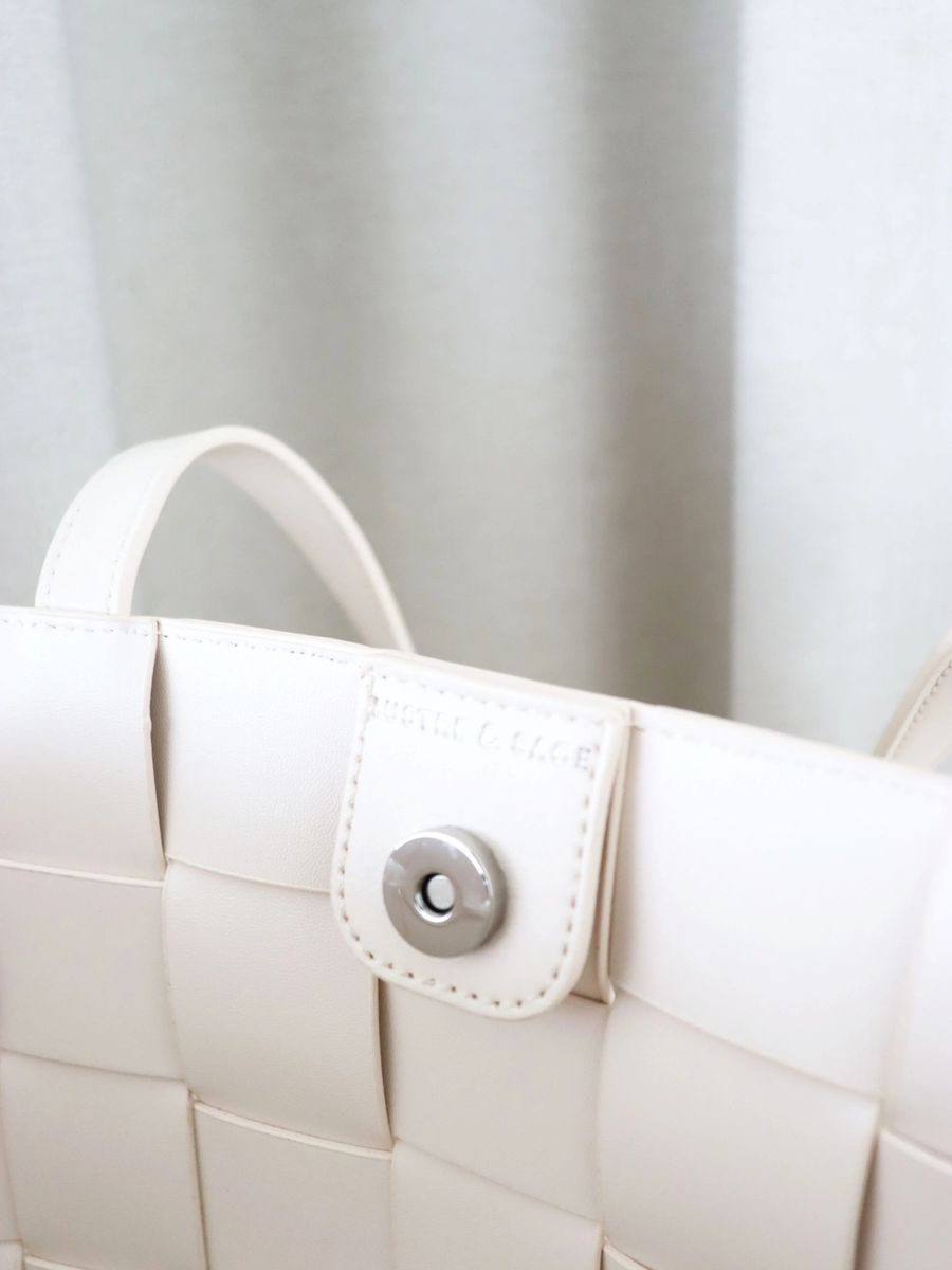 Nelly Woven Tote Bag | Beige