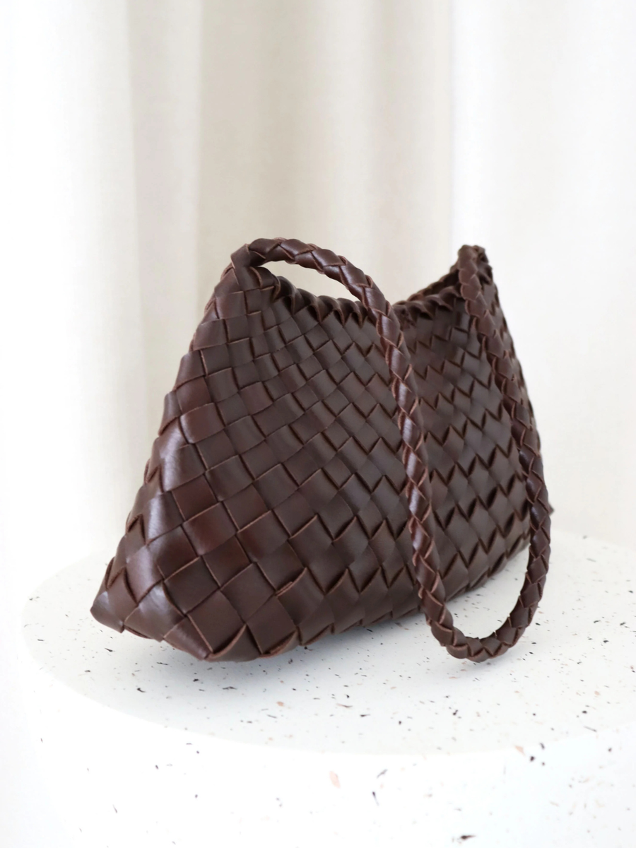 Roselle Woven Shoulder Bag | Brown