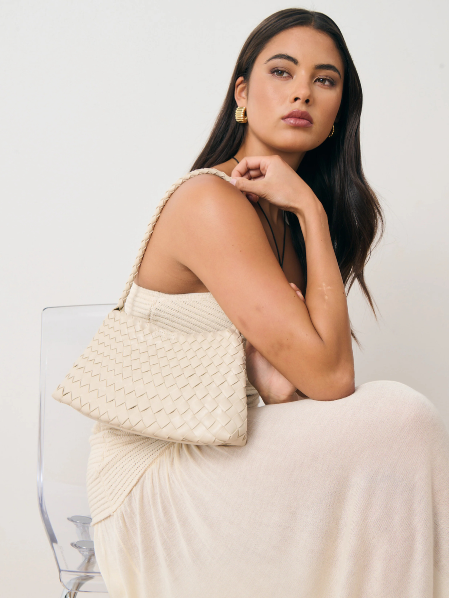 Roselle Woven Shoulder Bag | Ivory