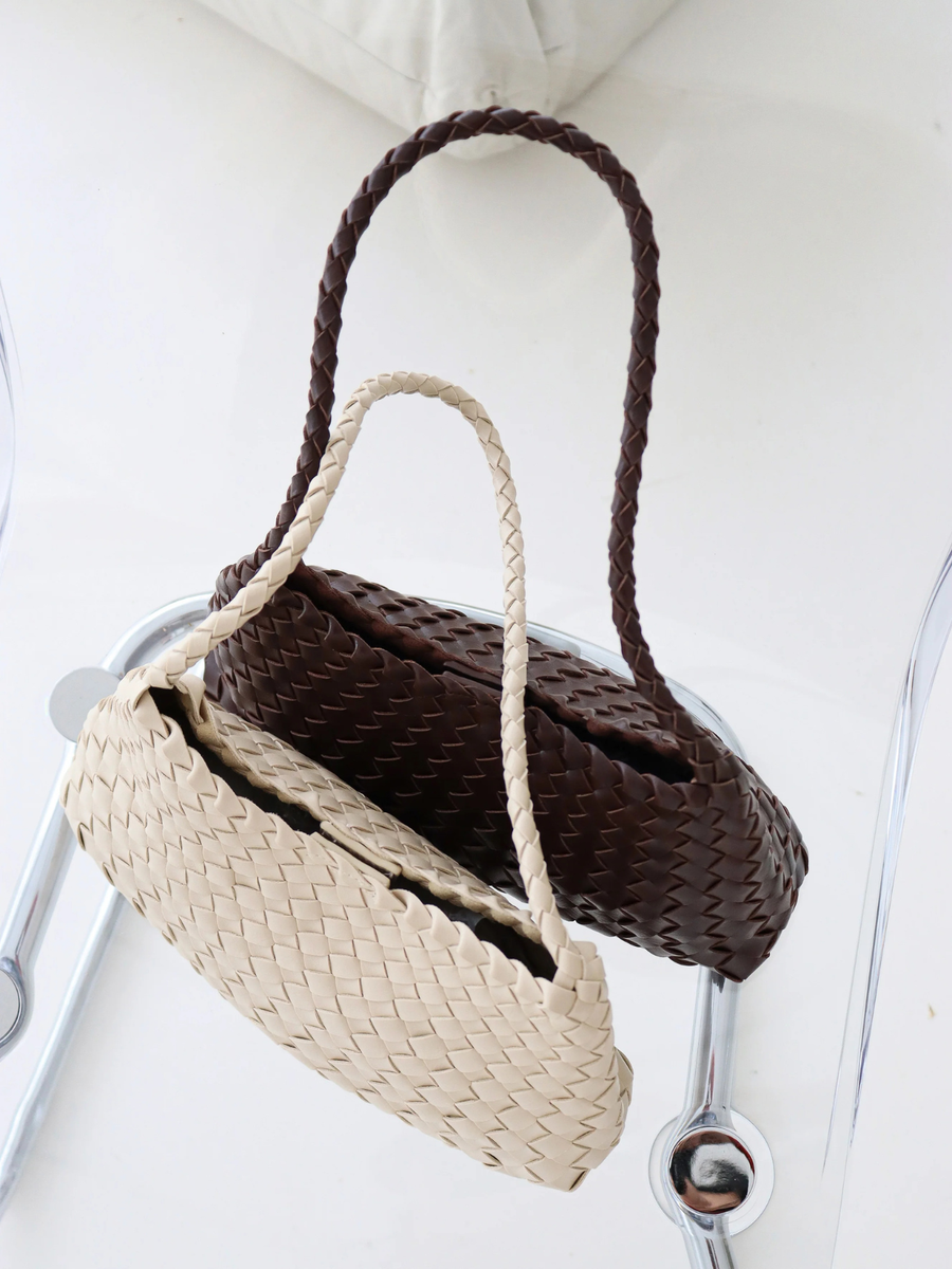 Roselle Woven Shoulder Bag | Ivory