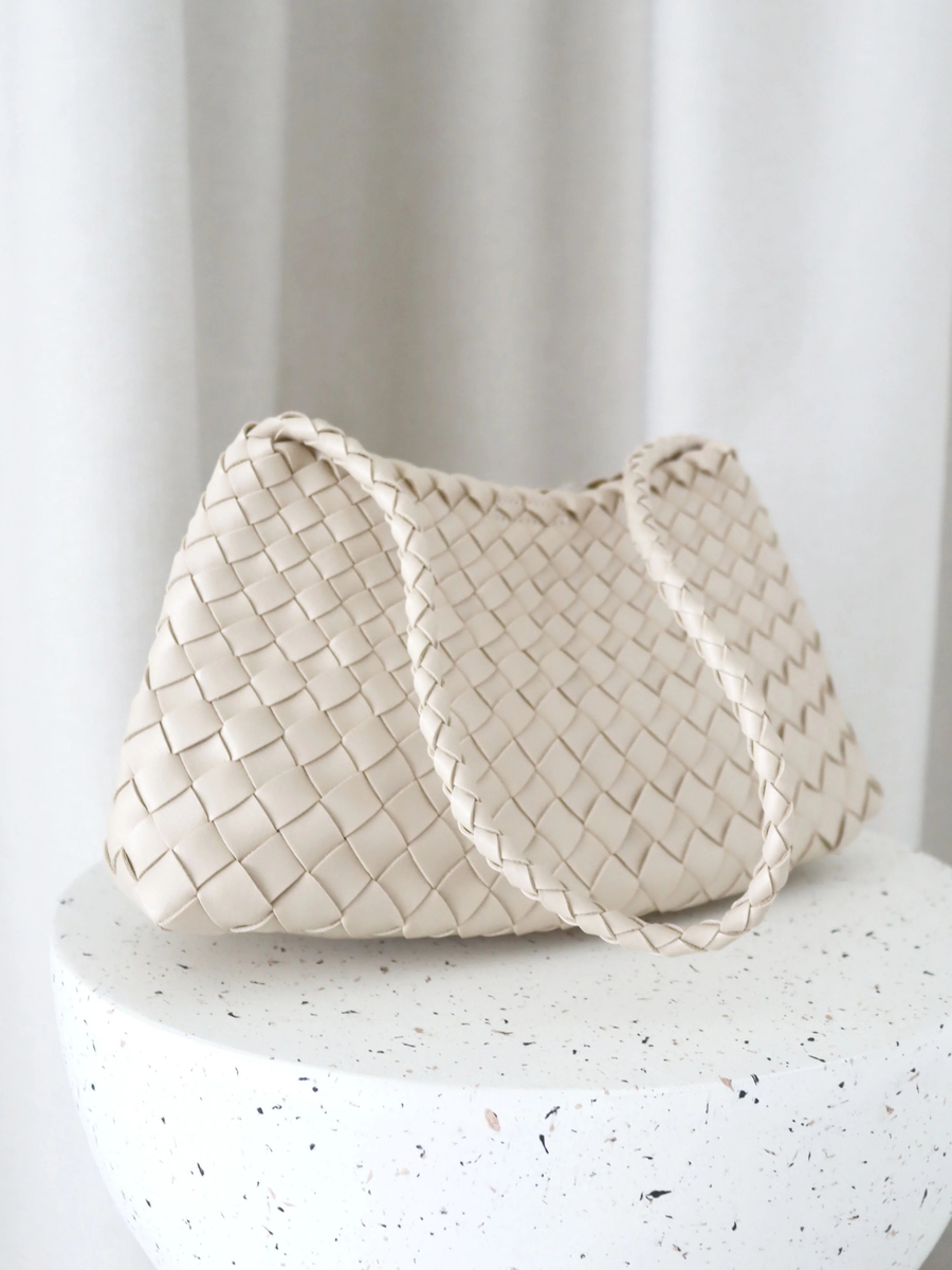Roselle Woven Shoulder Bag | Ivory