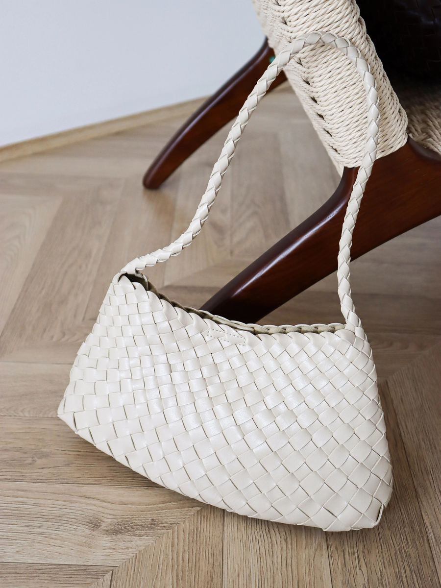 Roselle Woven Shoulder Bag | Ivory