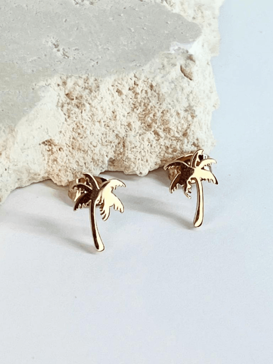 Palm Tree Stud Earrings - Saint Harlowe
