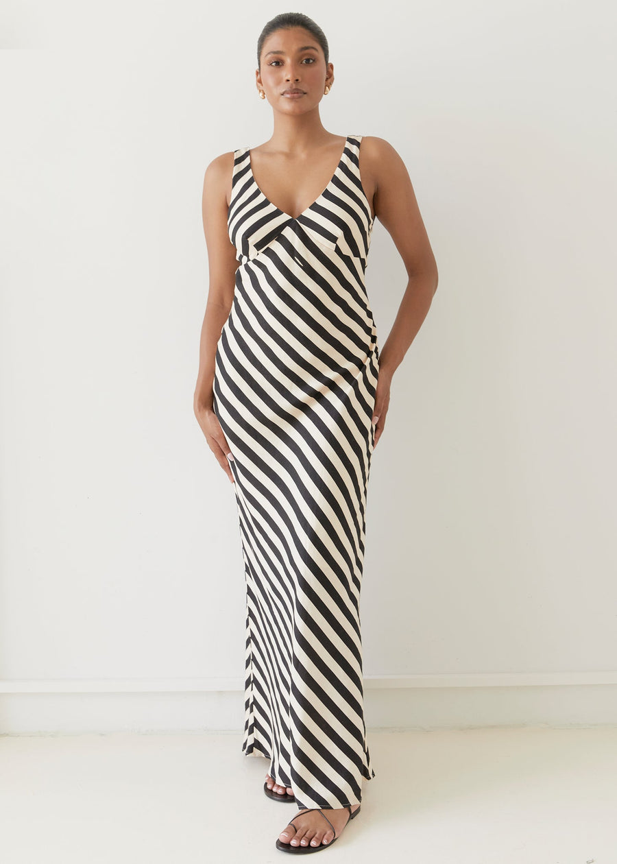 Ellery Stripe Linen Blend Maxi Dress
