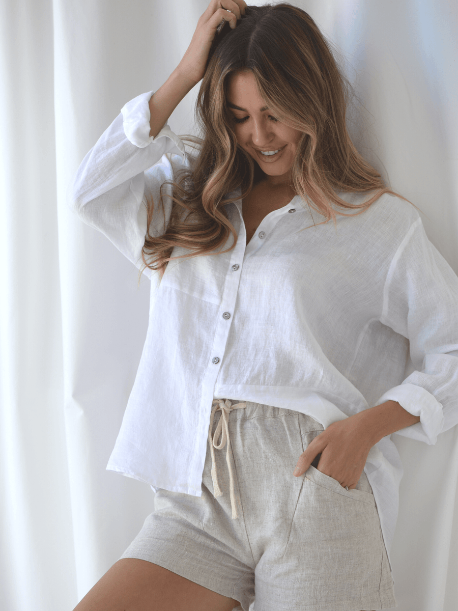Hannah Linen Top - Saint Harlowe