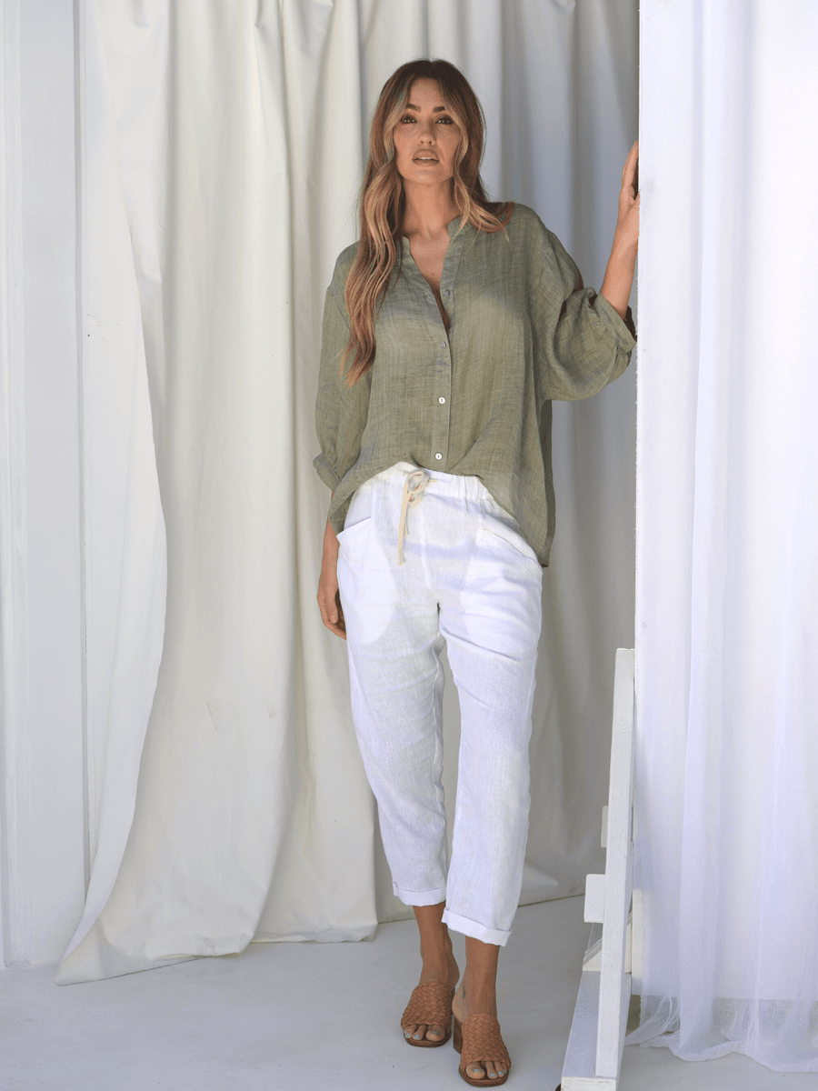 Harper Linen Top - Saint Harlowe