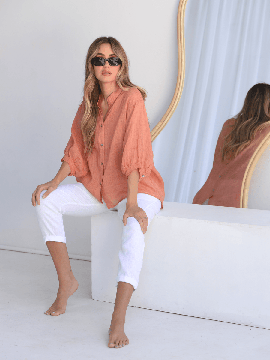 Harper Linen Top - Saint Harlowe
